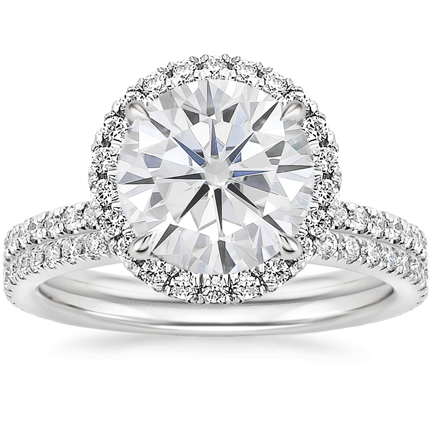 18KW Moissanite Waverly Diamond Bridal Set (2/3 ct. tw.), top view