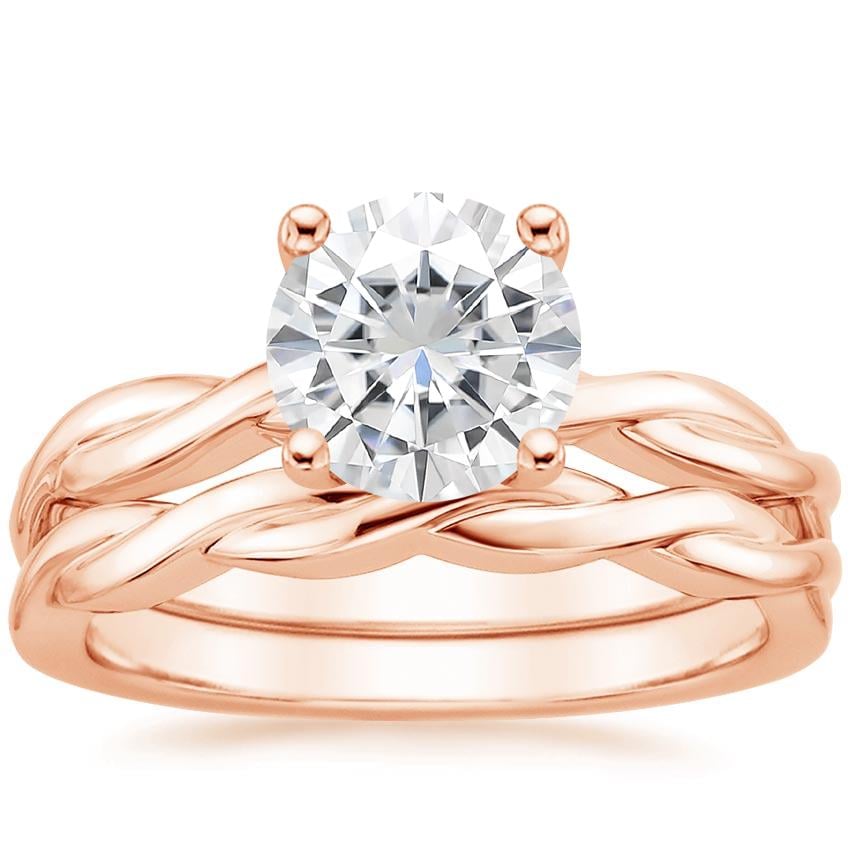 14KR Moissanite Twisted Vine Bridal Set, top view