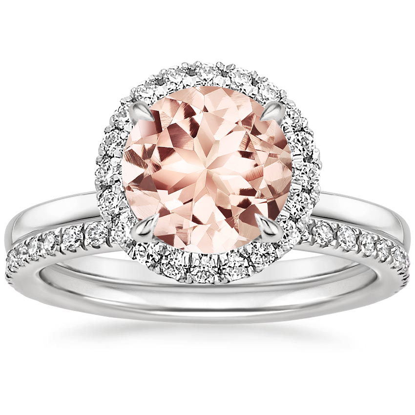 18KW Morganite Vienna Diamond Bridal Set (1/2 ct. tw.), top view