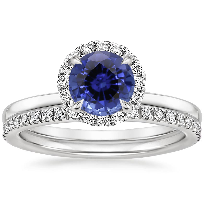 18KW Sapphire Vienna Diamond Bridal Set (1/2 ct. tw.), top view