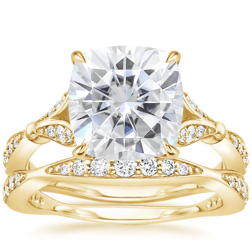 18KY Moissanite Zinnia Diamond Bridal Set (1/2 ct. tw.), top view
