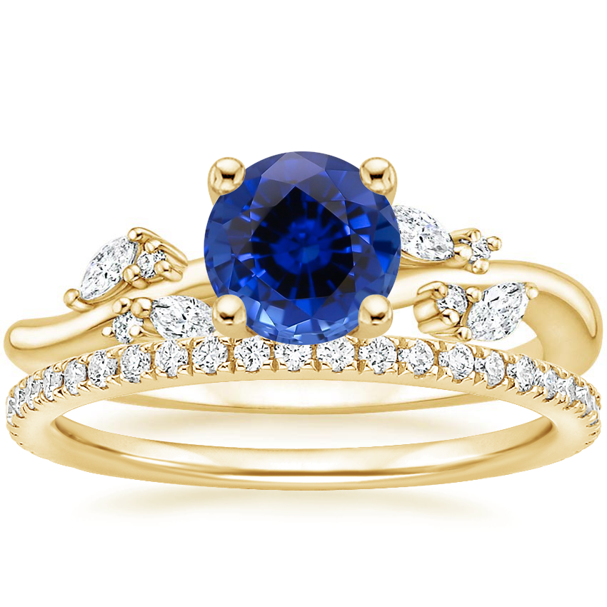 18K Yellow Gold Arden Diamond Ring with Luxe Ballad Diamond Ring 1 4 ct. tw