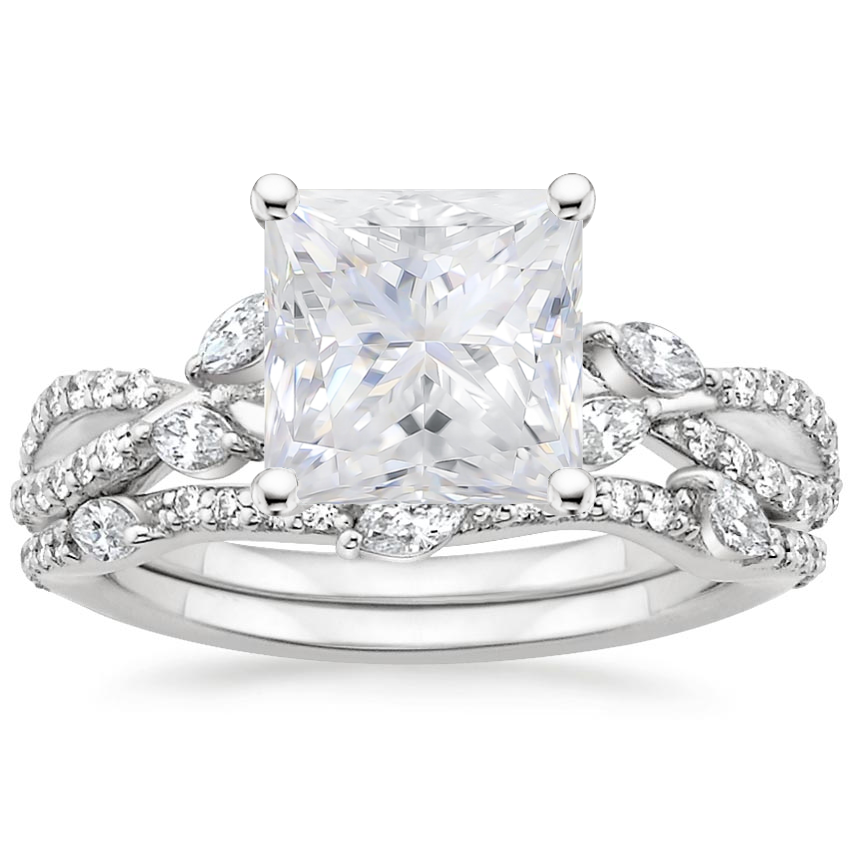 18KW Moissanite Luxe Willow Bridal Set (1/2 ct. tw.), top view