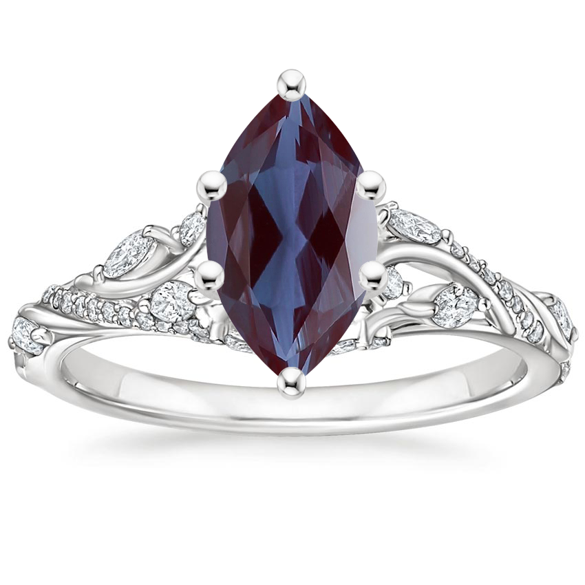 18K White Gold Begonia Vine Diamond Ring (1/2 ct. tw.), large top view