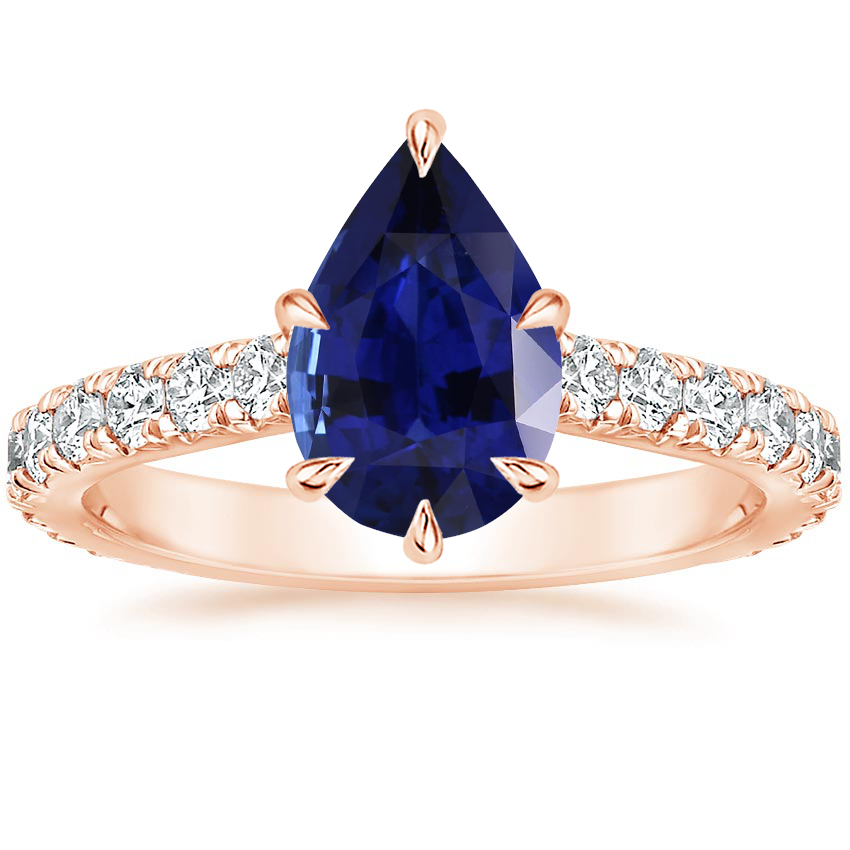 14K Rose Gold Sienna Three-Quarter Coverage Diamond Ring, large top view