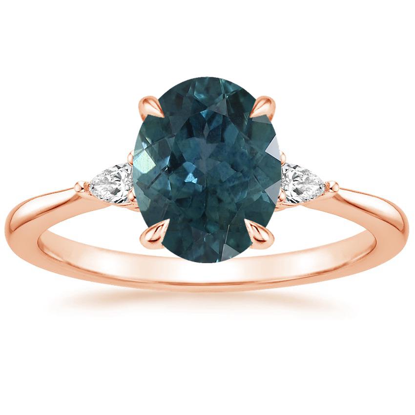 14K Rose Gold Aria Three Stone Diamond Ring (1/10 ct. tw.), large top view
