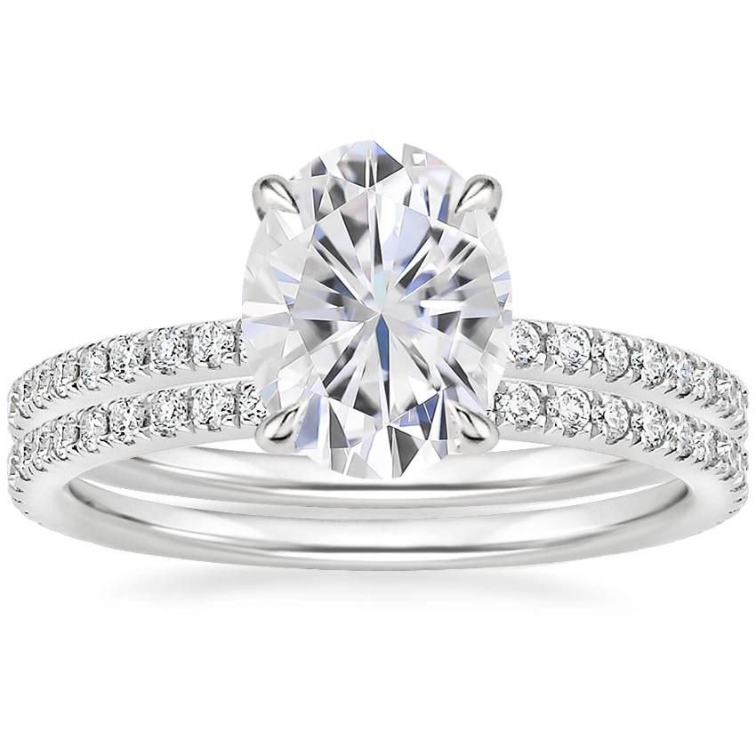 PT Moissanite Luxe Ballad Perfect Fit Diamond Bridal Set, top view