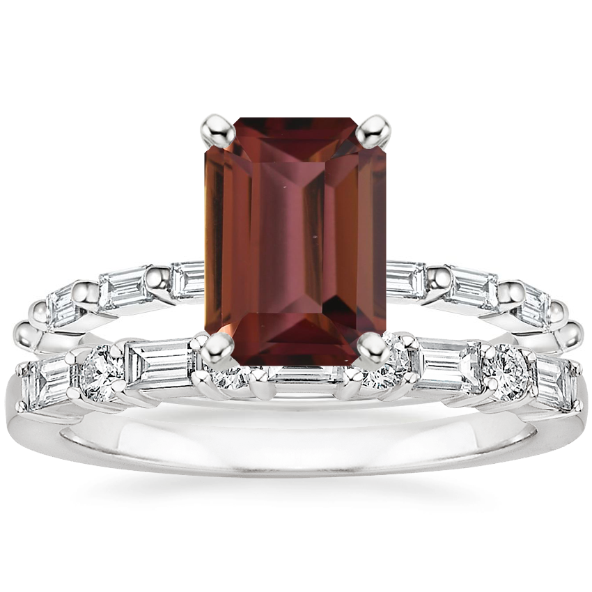 18K White Gold Dominique Diamond Ring (1/3 ct. tw.) with Leona Diamond Ring (1/3 ct. tw.)