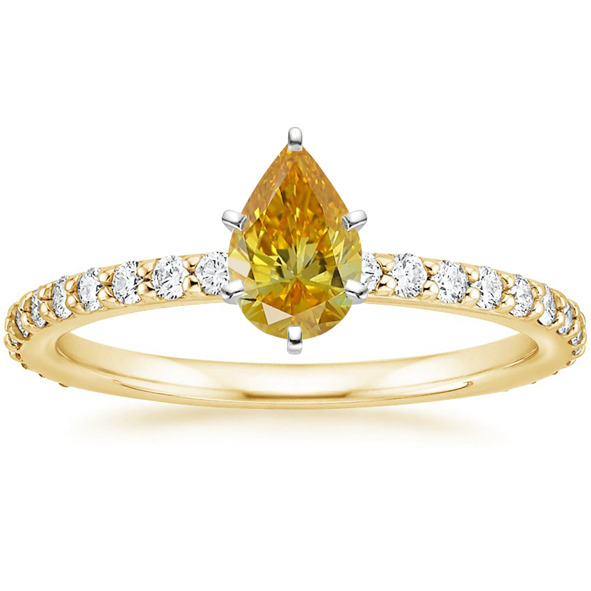 18K Yellow Gold Petite Shared Prong Three-Quarter Coverage Diamond Ring (1/3 ct. tw.), large top view