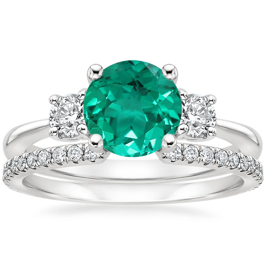 18K White Gold Serena Diamond Ring (1/3 ct. tw.) with Luxe Sia Diamond Open Ring (1/5 ct. tw.)