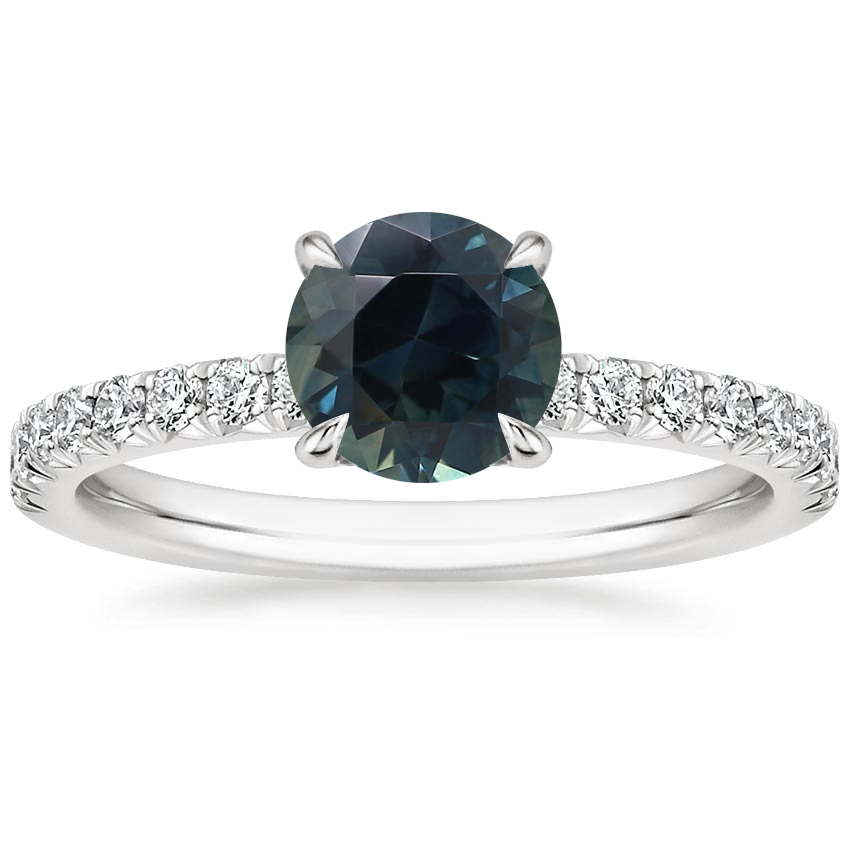 Sapphire Amelie Half Coverage Diamond Ring in 14K White Gold