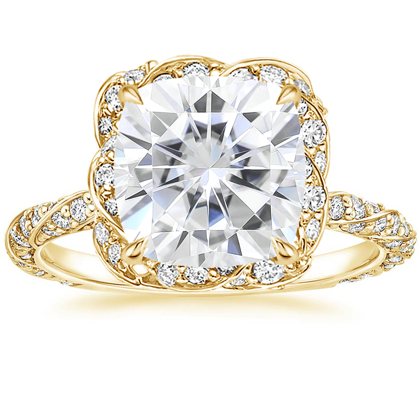18K Yellow Gold Nova Halo Diamond Ring (1/2 ct. tw.), large top view