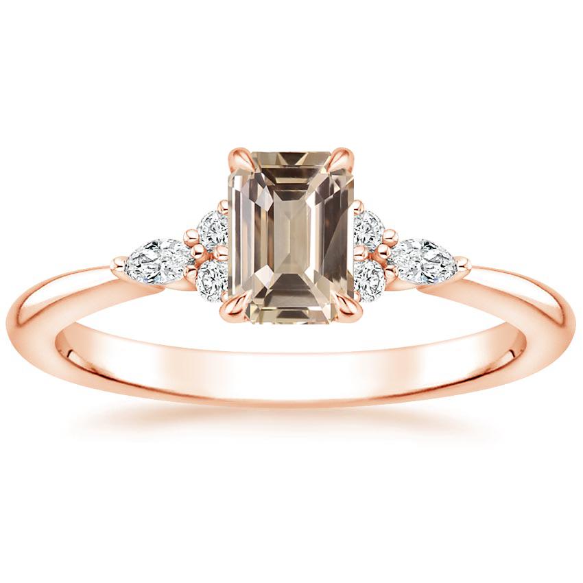 14K Rose Gold Nadia Diamond Ring, large top view