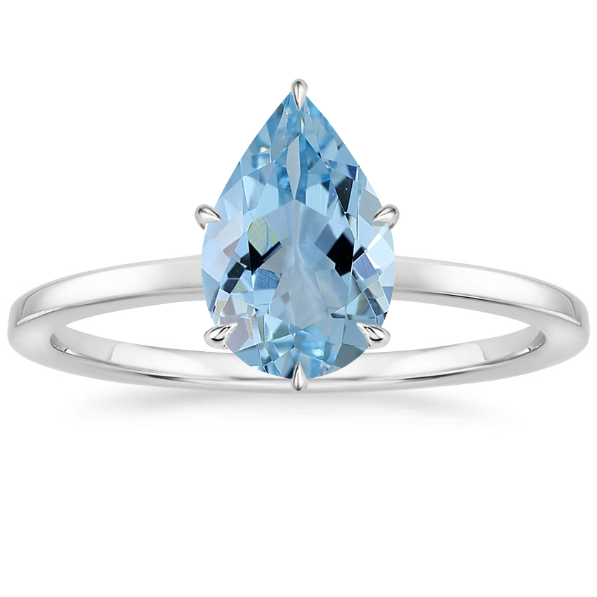 Platinum Secret Halo Six-Prong Diamond Ring, large top view