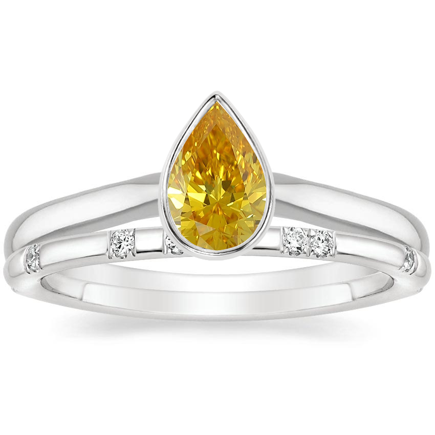 Platinum Luna Ring with Astra Diamond Ring