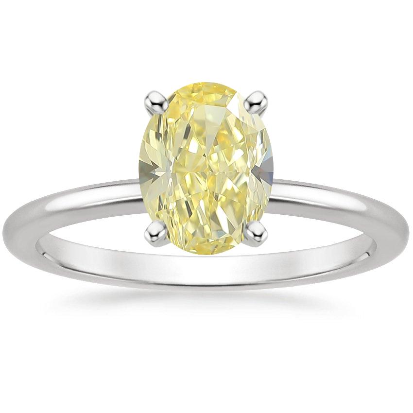 18K White Gold Four-Prong Comfort Fit 1.5mm Ring, large top view