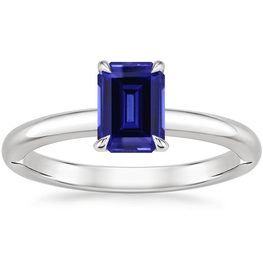 Sapphire Heritage Diamond Ring in 18K White Gold