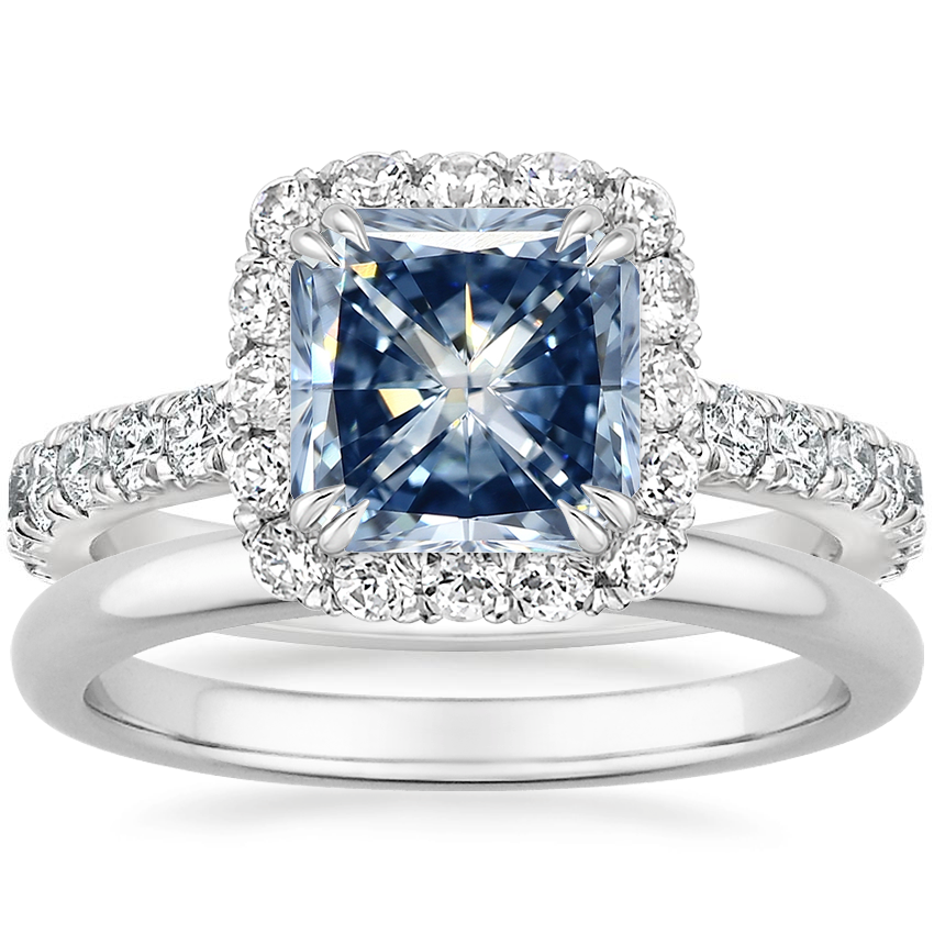 18K White Gold Luxe Sienna Halo Diamond Ring 3 4 ct. tw. with