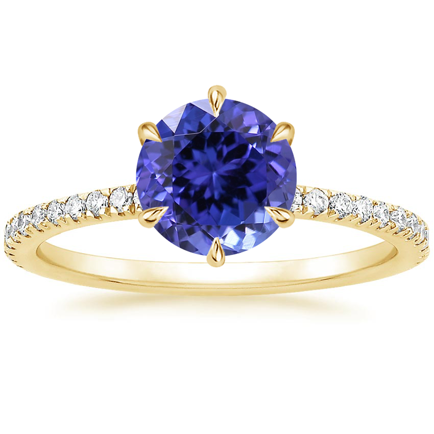 14K Yellow Gold Viviana Three-Quarter Coverage Six-Prong Diamond Ring (1/3 ct. tw.), large top view