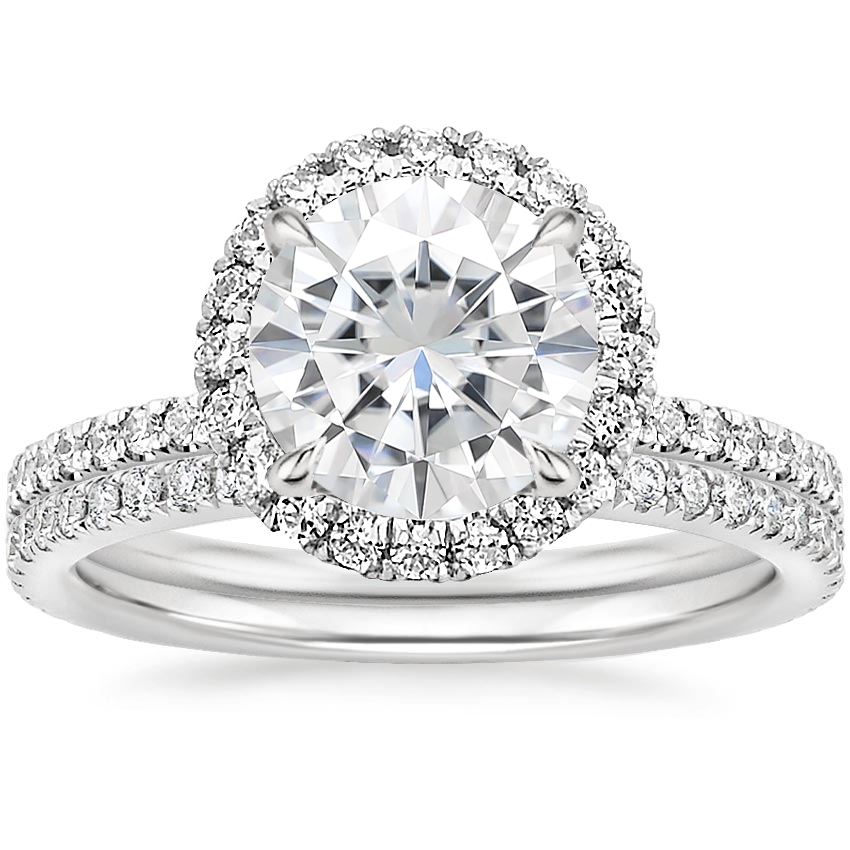 18KW Moissanite Waverly Diamond Bridal Set (2/3 ct. tw.), top view