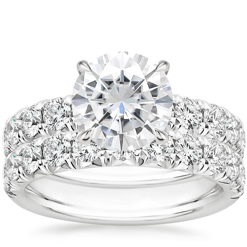 18KW Moissanite Ellora Diamond Bridal Set, top view