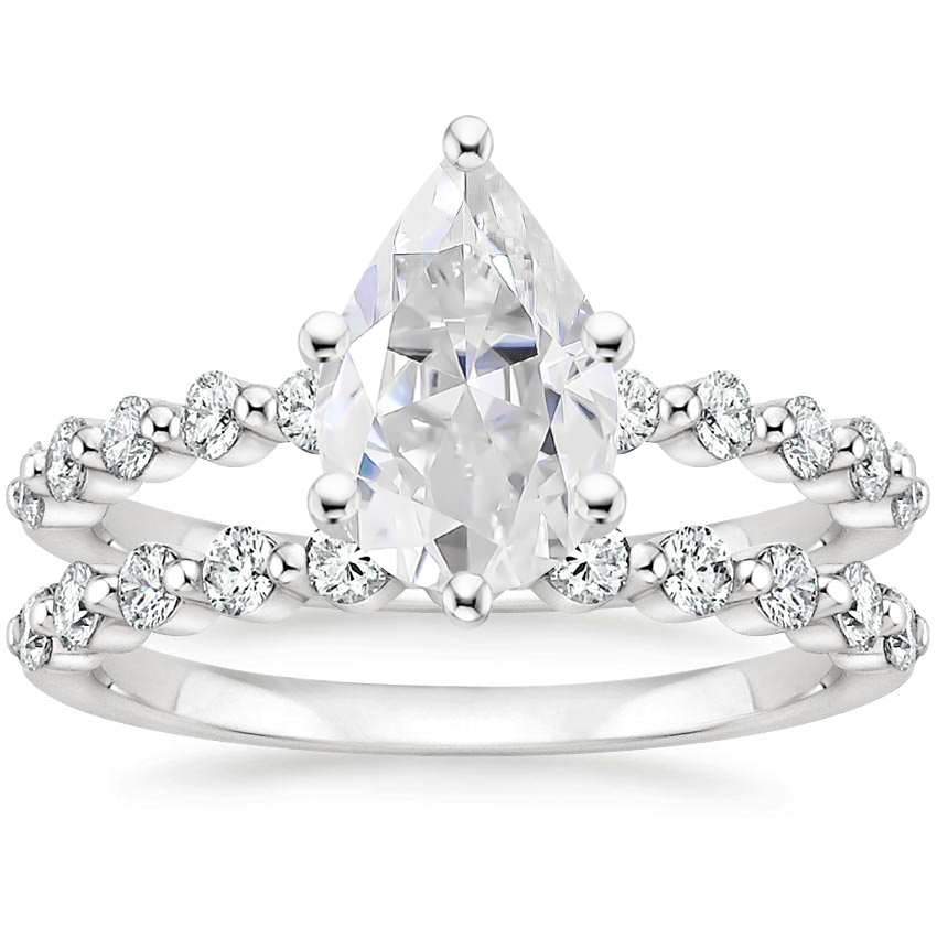 18KW Moissanite Marseille Diamond Bridal Set (1/2 ct. tw.), top view