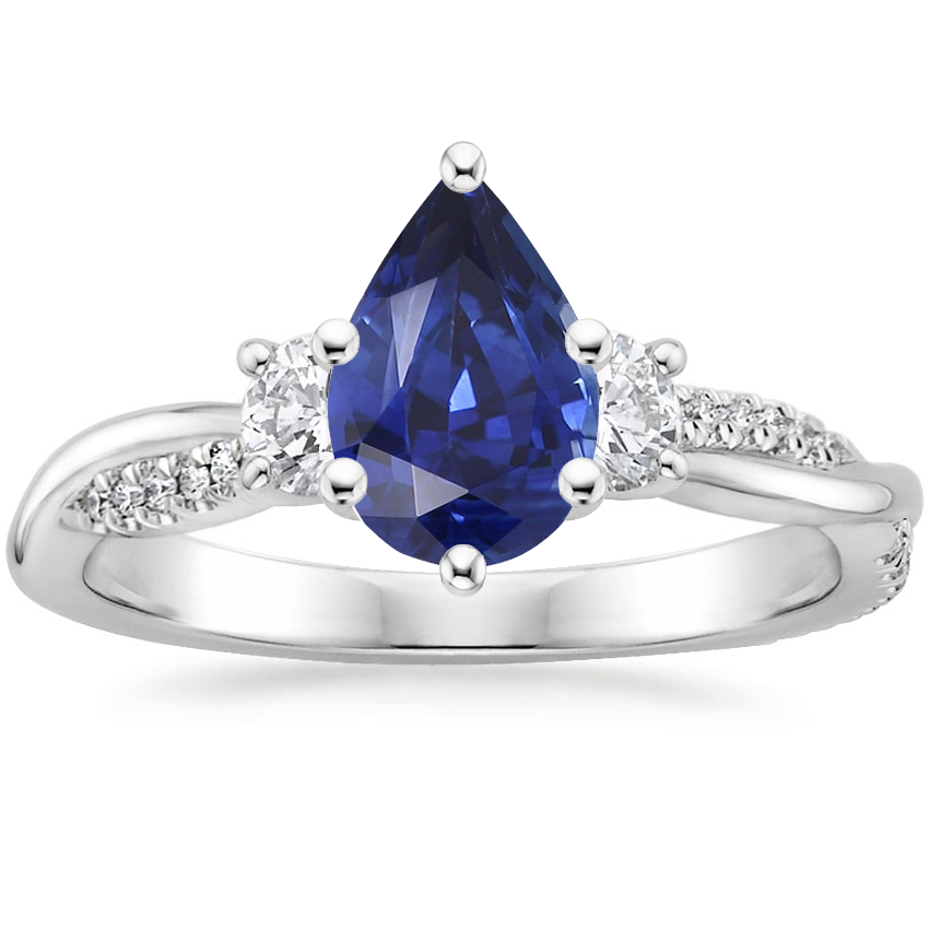 Platinum Petite Twisted Vine Three Stone Diamond Ring (2/5 ct. tw.), large top view