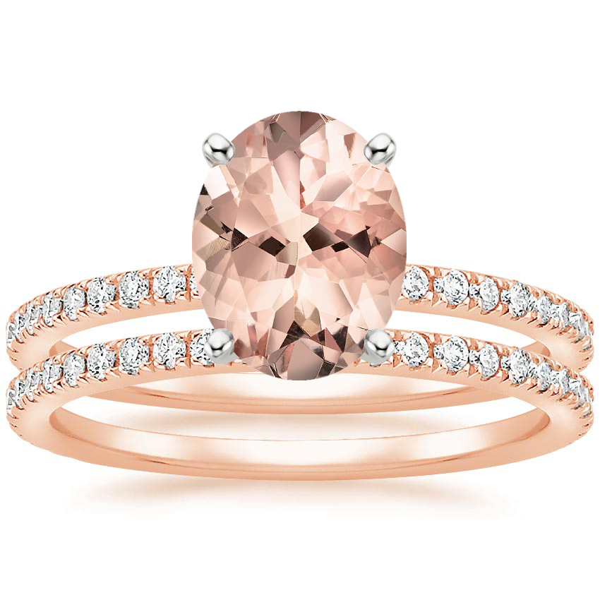 14KR Morganite Luxe Ballad Bridal Set (1/2 ct. tw.), top view