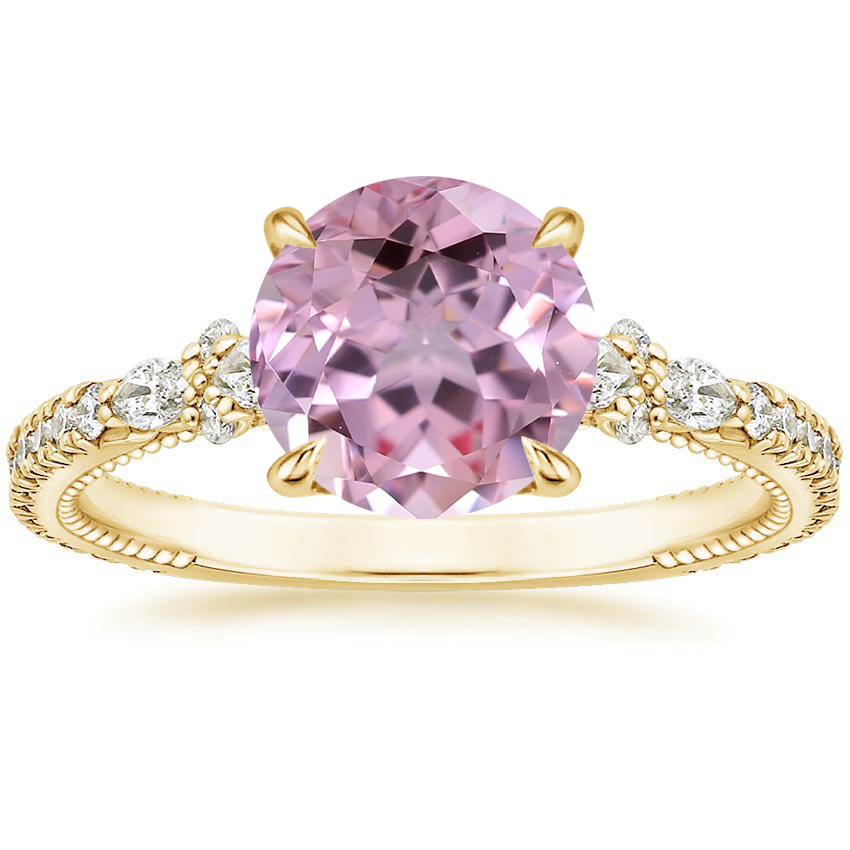 14K Yellow Gold Primrose Diamond Ring, large top view