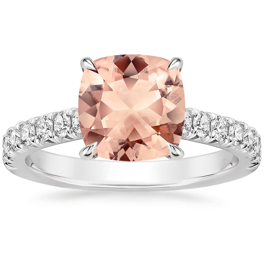 Morganite Sienna Diamond Ring (3/8 ct. tw.) in 18K White Gold