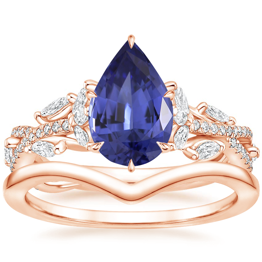 14K Rose Gold Luxe Secret Garden Diamond Ring (3/4 ct. tw.) with Chevron Ring