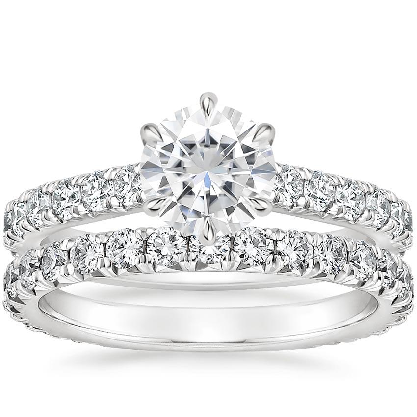 18KW Moissanite Luxe Sienna Diamond Bridal Set (1 1/8 ct. tw.), top view