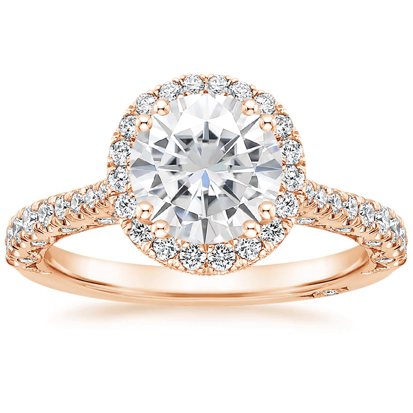 Moissanite Tacori Petite Crescent Bloom Diamond Ring in 18K Rose Gold
