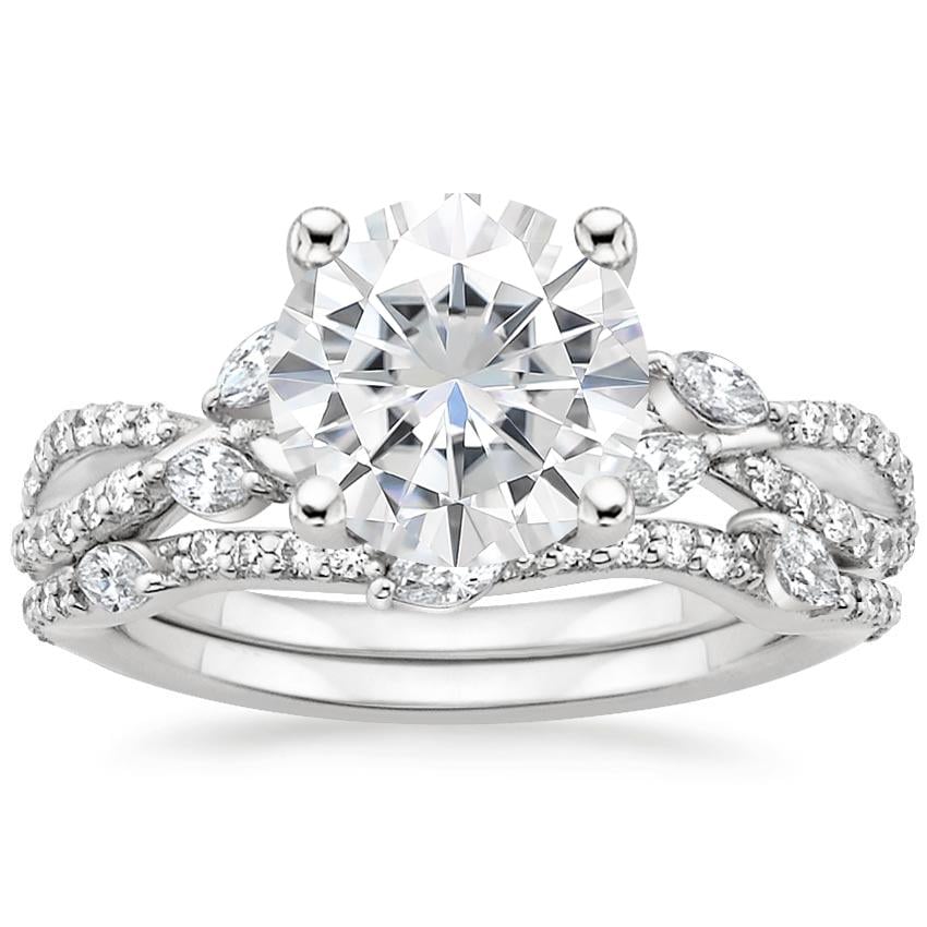 PT Moissanite Luxe Willow Bridal Set (1/2 ct. tw.), top view