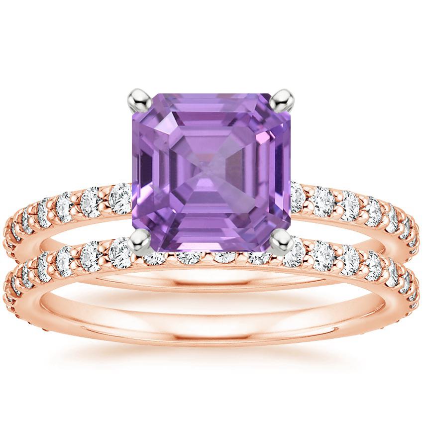 14K Rose Gold Luxe Petite Shared Prong Diamond Bridal Set (3/4 ct. tw.)