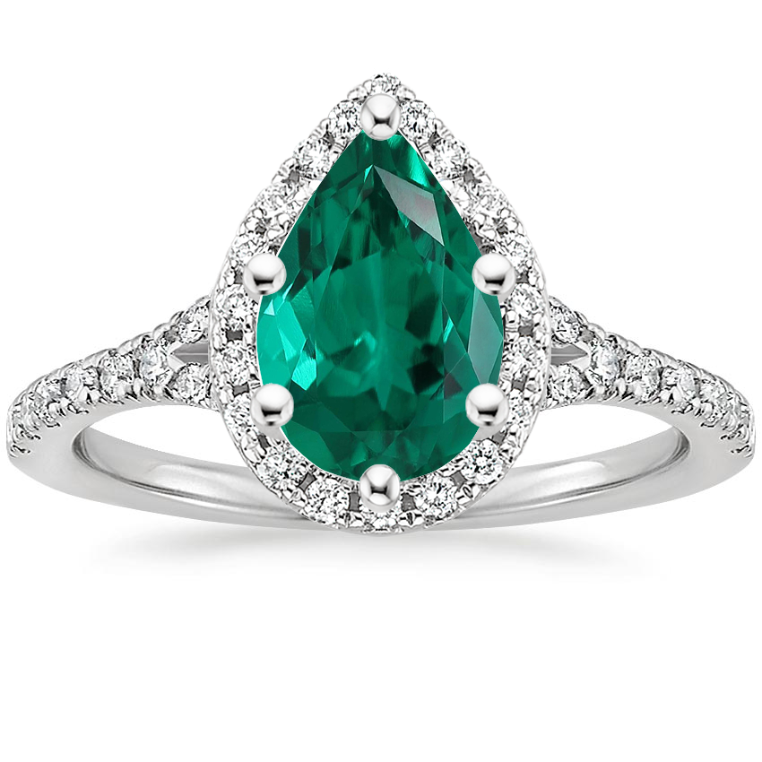 18K White Gold Joy Half Coverage Diamond Ring, large top view