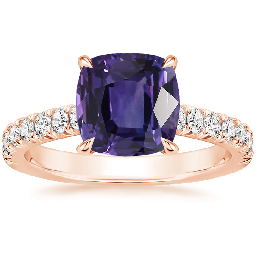 14K Rose Gold Sienna Half Coverage Diamond Ring, large top view