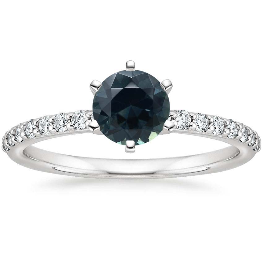Sapphire Six Prong Petite Shared Prong Diamond Ring (1/5 ct. tw.) in 14K White Gold