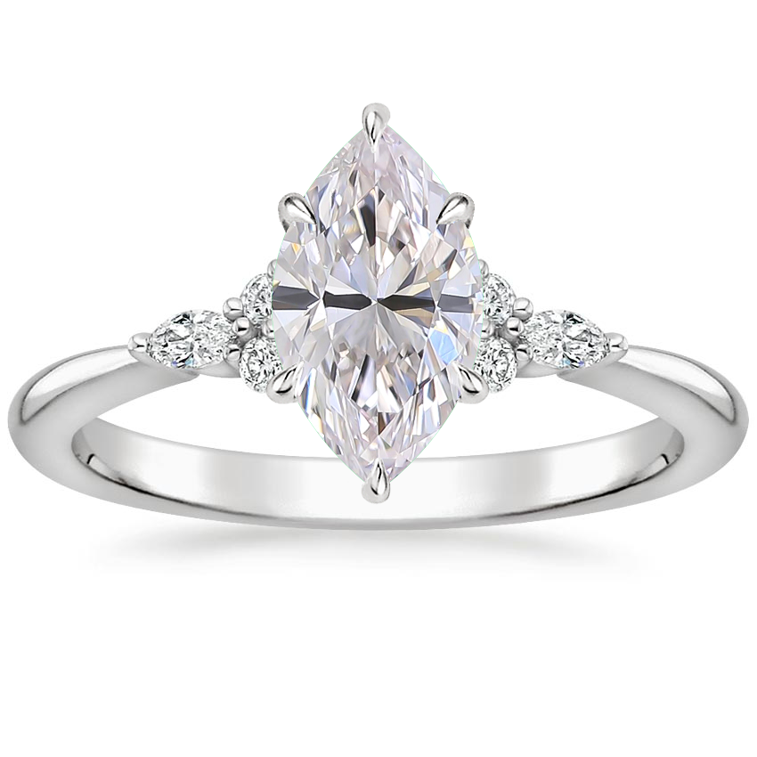 18K White Gold Nadia Diamond Ring, large top view