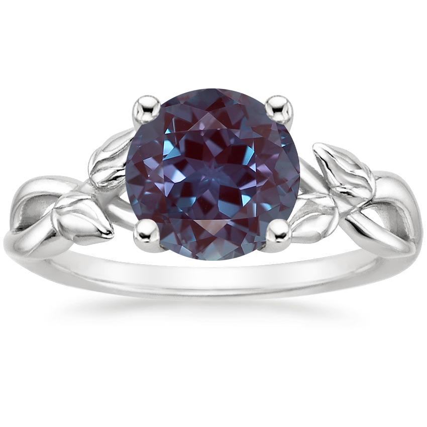 Platinum Budding Willow Solitaire Ring, large top view