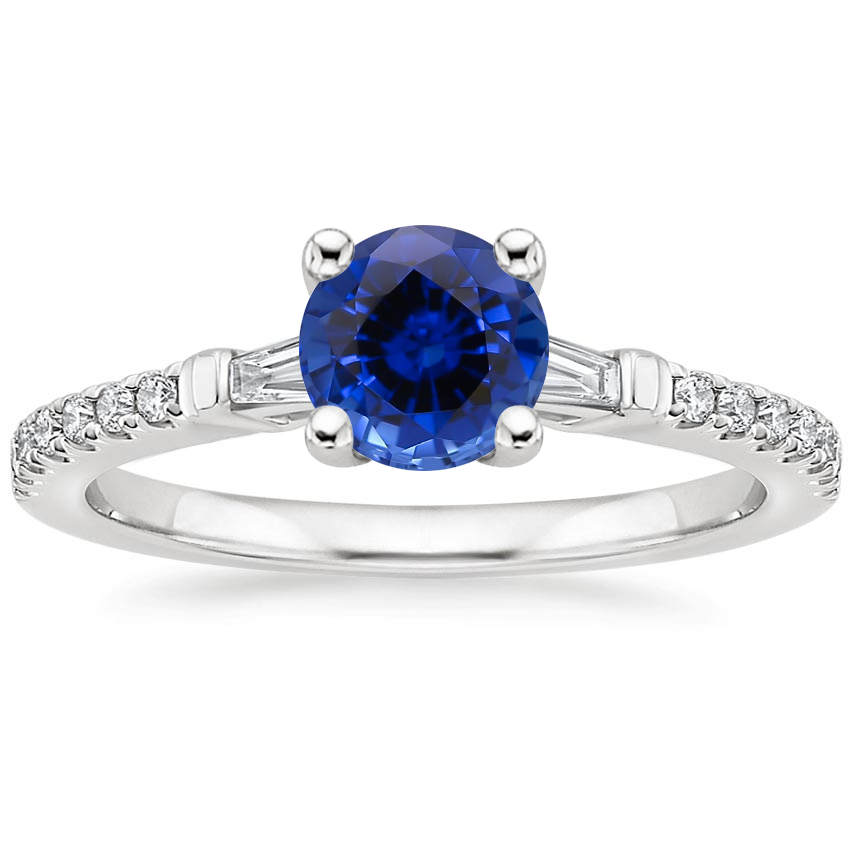 Sapphire Luxe Tapered Baguette Diamond Ring (1/4 ct. tw.) in 18K White Gold