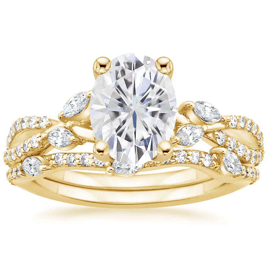 18KY Moissanite Luxe Willow Bridal Set (1/2 ct. tw.), top view