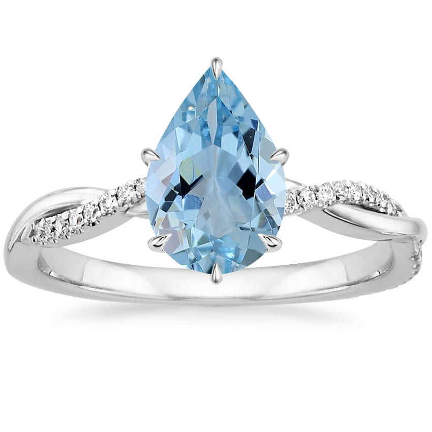 18K White Gold Petite Twisted Vine Diamond Ring (1/8 ct. tw.), large top view