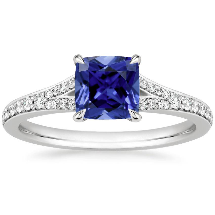 Sapphire Duet Diamond Ring in Platinum