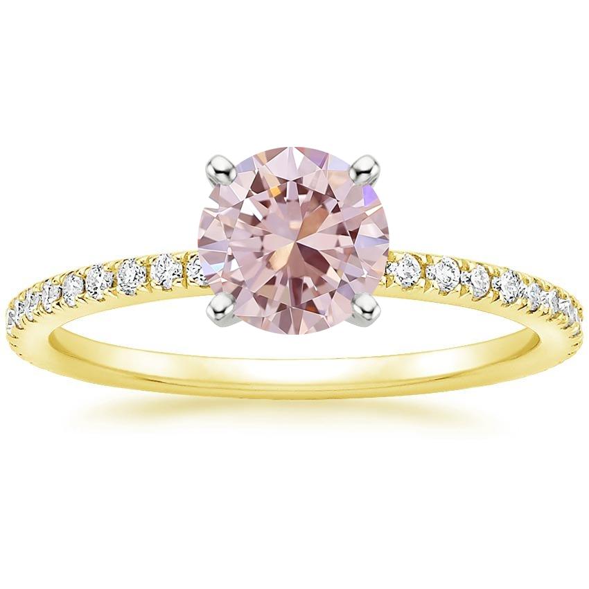18K Yellow Gold Ballad Three-Quarter Coverage Diamond Ring (1/4 ct. tw.), large top view