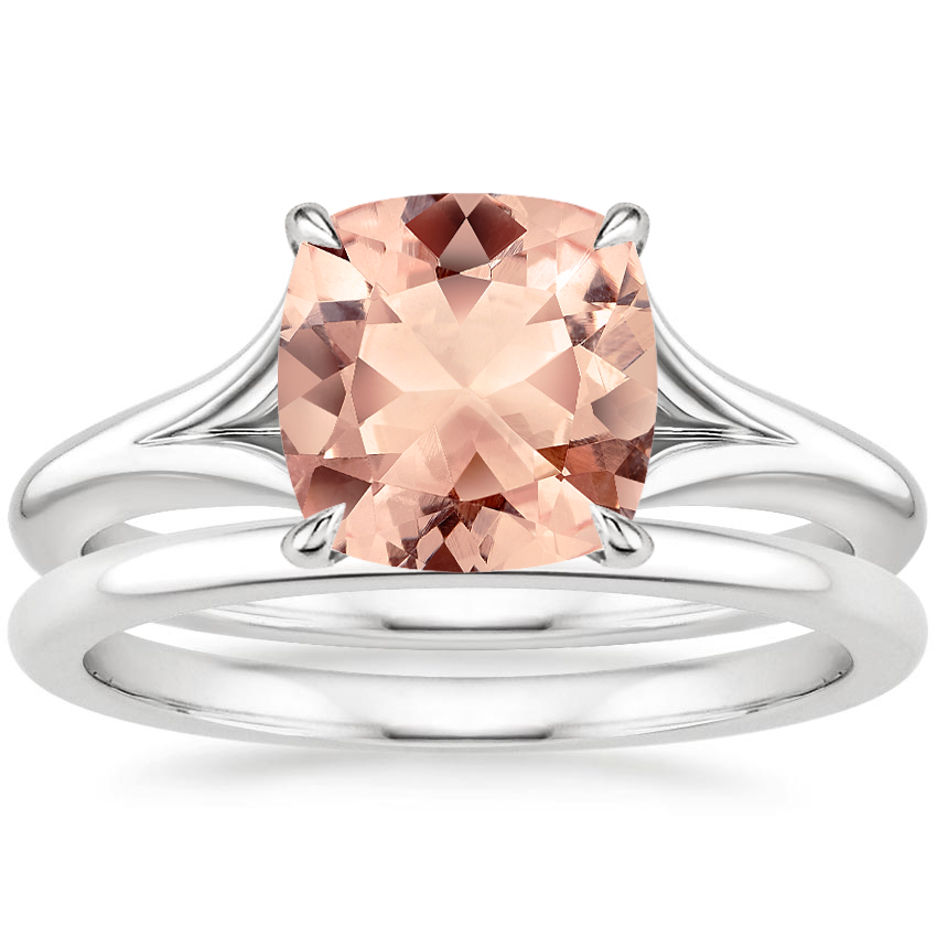 18KW Morganite Reverie Bridal Set, top view