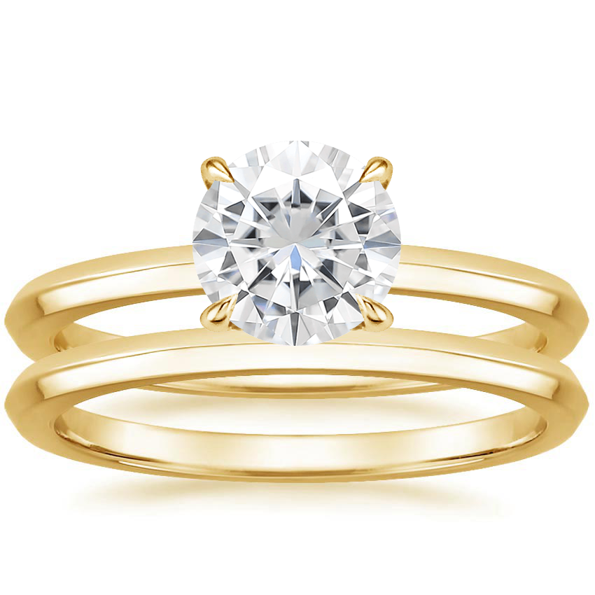 18KY Moissanite Hazel Bridal Set, top view