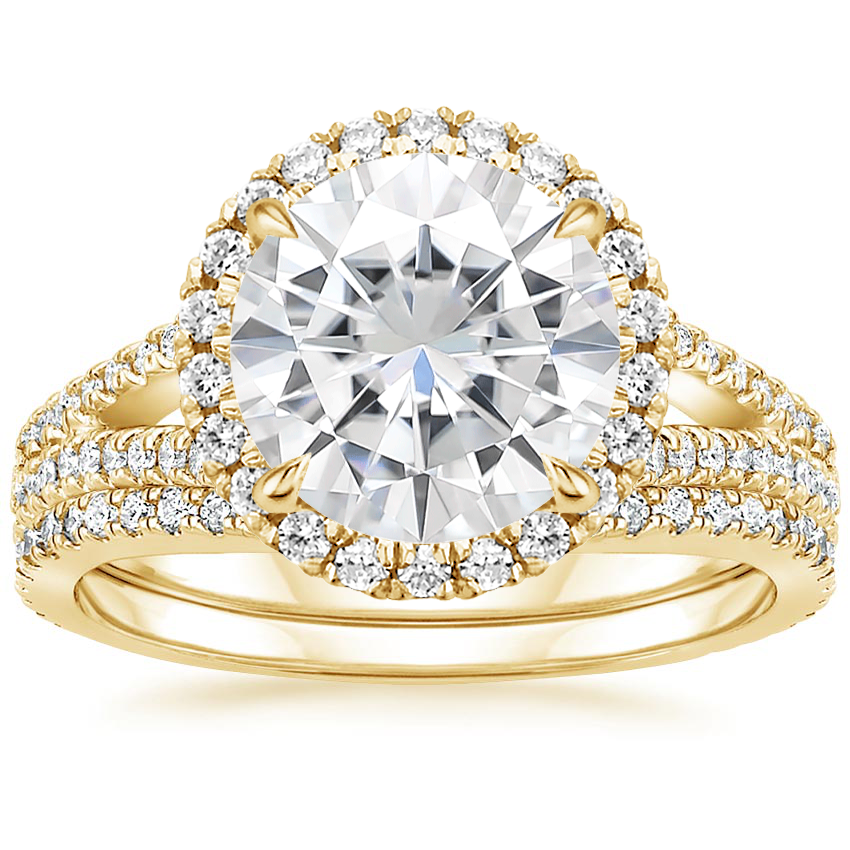 18KY Moissanite Fortuna Diamond Bridal Set (2/3 ct. tw.), top view