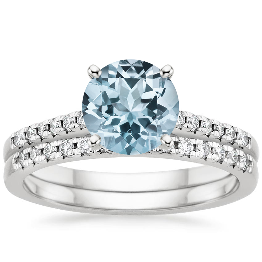 PT Aquamarine Sonora Diamond Bridal Set (1/4 ct. tw.), top view