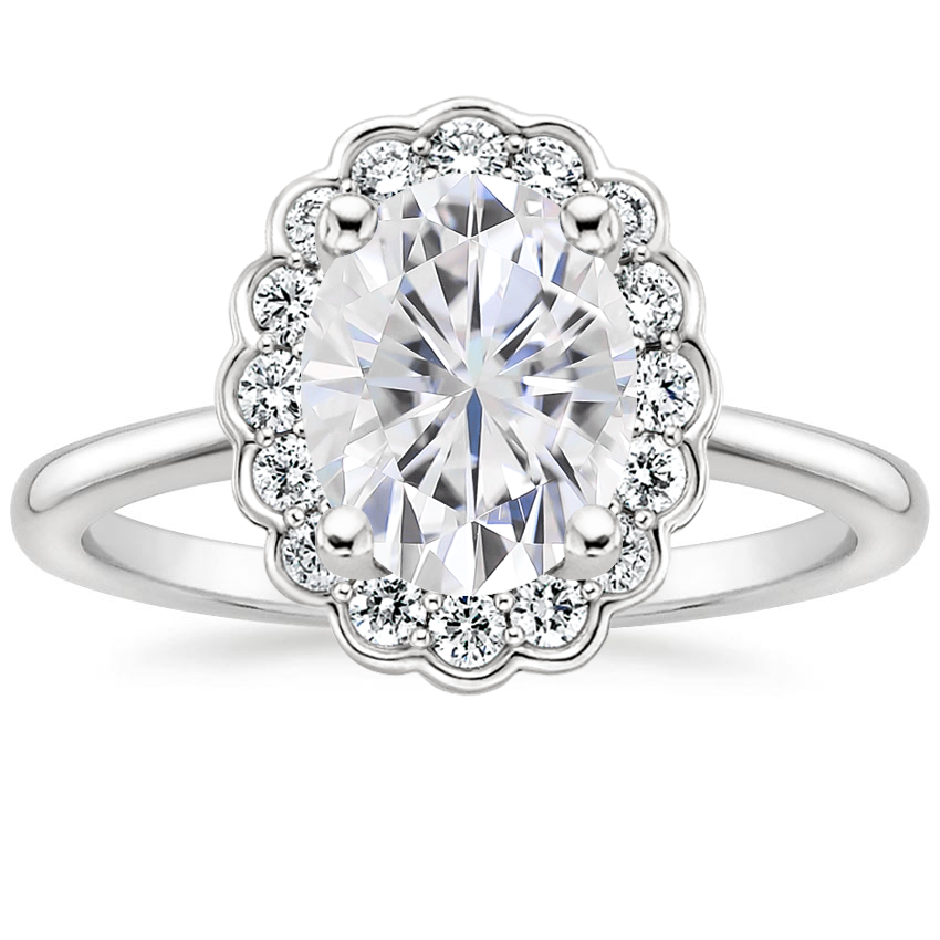 Moissanite Violette Diamond Ring in 14K White Gold